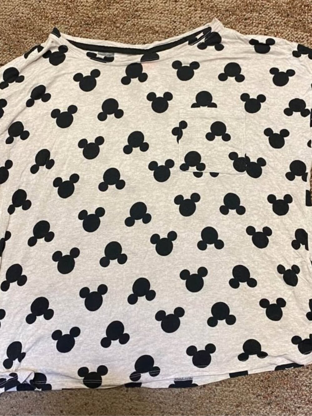 Disney Mickey Mouse Sleepwear Set Gray & Black Pajamas Shorts Size Medium
